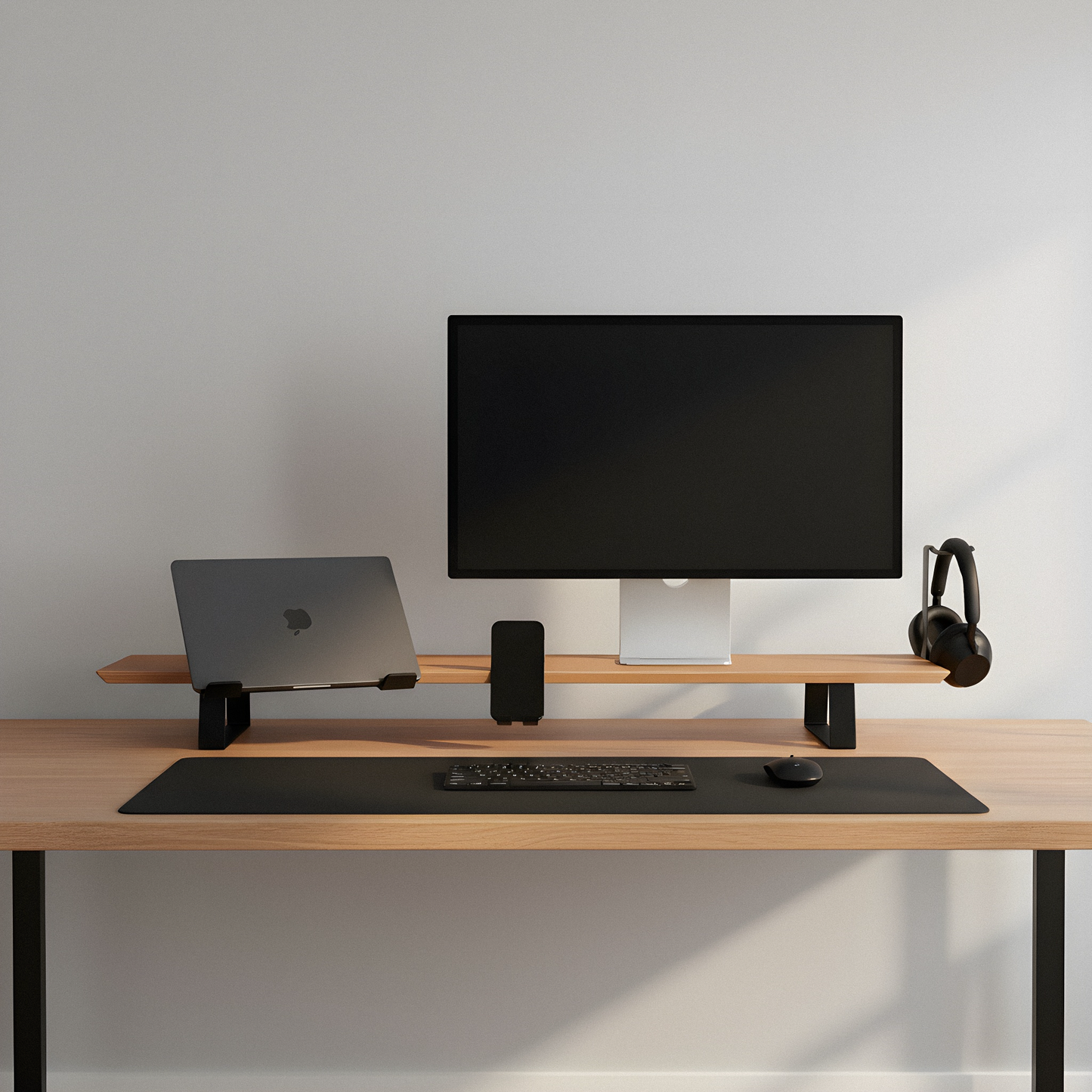 Modulaire monitor stand walnoot